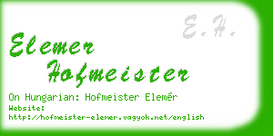elemer hofmeister business card